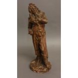 LOUIS GUSTAVE CAMBIER (BELGIAN 1874-1949), L'Orateur, a patinated terracotta figure on a circular