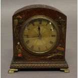 A FRENCH CHINOISERIE LACQUERED MANTEL CLOCK, the 3 1/2" engine turned dial signed 'Wm. Bruford & Son
