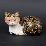 ROSEMARY WREN (1922-2013) - OXSHOTT POTTERY CAT. (d) A glazed and painted model of a Cat, the figure