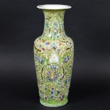 19TH CENTURY MIDDLE EASTERN VASE. A large 19thc pottery vase, with a raised design and painted