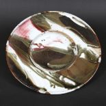 TIM ANDREWS (BORN 1960) - LARGE STONEWARE DISH. (d) A large dish or charger with a circular well,