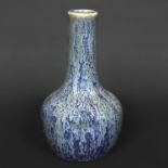 CHINESE HIGH FIRED STONEWARE VASE, & CHINESE BLUE & WHITE BOWL. Probably 19thc, the bottle shaped