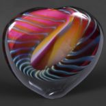PETER LAYTON (B 1937) - LARGE CONTEMPORARY GLASS VASE, 2006. (d) A large heart shaped glass vase