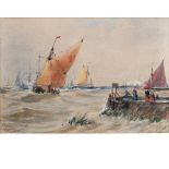 THOMAS BUSH HARDY (1842-1897). ON THE MEDWAY. Signed, inscribed with title and indistinctly dated (