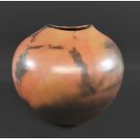 GABRIELE KOCH (BORN 1948) - LARGE BURNISHED STUDIO POTTERY VASE. (d) A large ovoid shaped vase