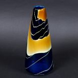 PETER LAYTON (B 1937) - LARGE CONTEMPORARY GLASS VASE. (d) A large cylindrical tapering glass