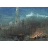 ALBERT GOODWIN, RWS (1845-1932). CAIRO. Signed, inscribed with title, watercolour with pen and ink ,