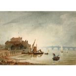 ANTHONY VANDYKE COPLEY FIELDING (1787-1855). VIEW OF THE THAMES AT MILLBANK. Watercolour , 20.5 x