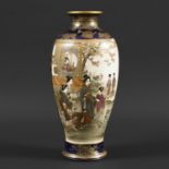 LARGE JAPANESE SATSUMA SIGNED VASE - KINKOZAN. Meiji period, a large vase painted on one side with
