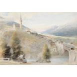 ALBERT GOODWIN, RWS (1845-1932). SCHULTZ, ENGADINE. Signed and dated 1905/7, inscribed with title,