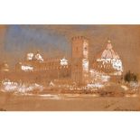 ALBERT GOODWIN, RWS (1845-1932). PISA. Signed, inscribed with title, watercolour and pencil