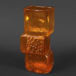 LARGE WHITEFRIARS 'DRUNKEN BRICKLAYER' VASE - TANGERINE. A large Whitefriars vase in the tangerine