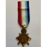 A 1914 -15 STAR TO THE KINGS ROYAL RIFLES.