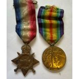A FIRST WORLD WAR STAR AND VICTORY MEDAL TO THE ROYAL INISKILLING FUSILIERS.