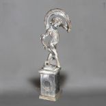 AN ANTIQUE LEAD FIGURE OF A DANCING CHERUB.