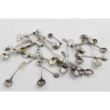 CONDIMENT SPOONS:-. in varying patterns including Fiddle, Bead, twist stems, & Old English, a