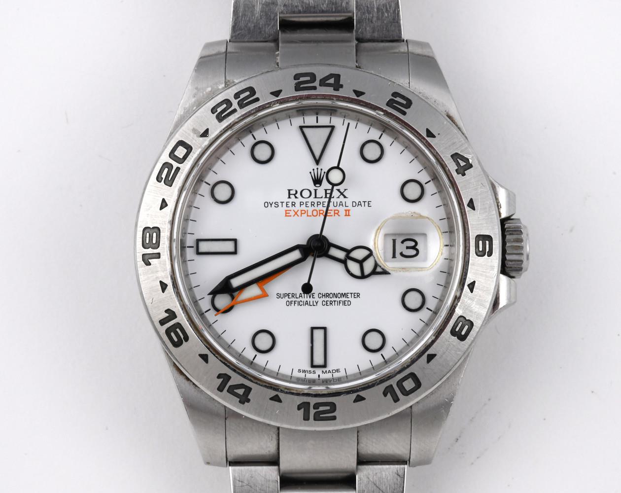 A GENTLEMAN'S STAINLESS STEEL OYSTER PERPETUAL DATE EXPLORER II WRISTWATCH BY ROLEX. the signed - Bild 2 aus 5