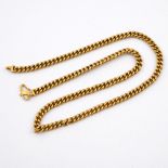 A 22CT GOLD CURB LINK NECKLACE. 40cm long, 40.8 grams. **BP 22.5% inc VAT + Lot Fee of £8