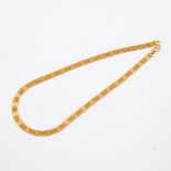 A 22CT GOLD FANCY LINK NECKLACE. 40cm long, 19.5 grams. **BP 22.5% inc VAT + Lot Fee of £8