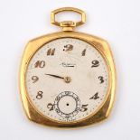 AN 18CT GOLD OPEN FACED POCKET WATCH BY MAPPIN. the signed circular dial with Arabic numerals and