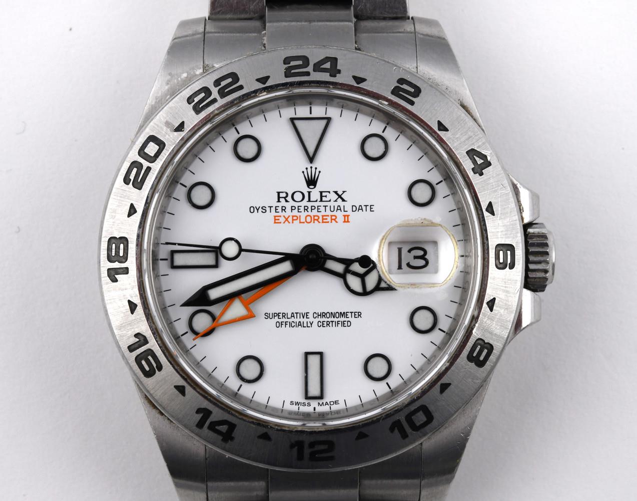 A GENTLEMAN'S STAINLESS STEEL OYSTER PERPETUAL DATE EXPLORER II WRISTWATCH BY ROLEX. the signed - Bild 3 aus 5