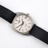 A GENTLEMAN'S STAINLESS STEEL FLAGSHIP WRISTWATCH BY LONGINES. the signed circular dial with baton
