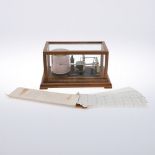 A NEGRETTI & ZAMBRA BAROGRAPH. 20th century, serial number R/32058, with silvered bellows in an
