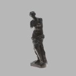 AFTER THE ANTIQUE;. a brown patinated bronze study of The Venus de Milo, signed F. Barbedienne