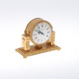 A 20TH CENTURY FRENCH MANTEL CLOCK. the 4" dial with Arabic and Roman numerals signed Hour Lavigne a