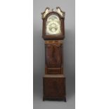AN EARLY 19TH CENTURY MAHOGANY LONGCASE CLOCK. the 13" painted dial with subsidiary second and