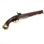 AN EARLY 19TH CENTURY CONVERTED OFFICERS PISTOL.