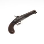 AN EARLY 19TH CENTURY PERCUSSION CAP PISTOL BY ROOKE OF BIRMINGHAM.