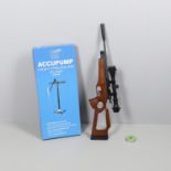 A BROCOCK 'CONTOUR' 177 AIR RIFLE AND PUMP.