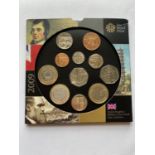 A ROYAL MINT 2009 YEAR SET WITH KEW GARDENS FIFTY PENCE.