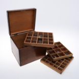 A VICTORIAN COLLECTORS BOX OF GB AND WORLD COINS.