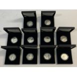 A COLLECTION OF ROYAL MINT LUNAR YEARS PROOF ONE OUNCE SILVER £2.00 COINS IN PRESENTATION CASES.