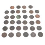 A COLLECTION OF 34 CARTWHEEL PENNIES.