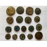 A COLLECTION OF ROMAN COINS TO INCLUDE SILVER AND OTHERS.
