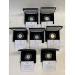 A COLLECTION OF SEVEN JUBILEE MINT £5.00 TWO OUNCE QUEEN'S BEAST COINS.