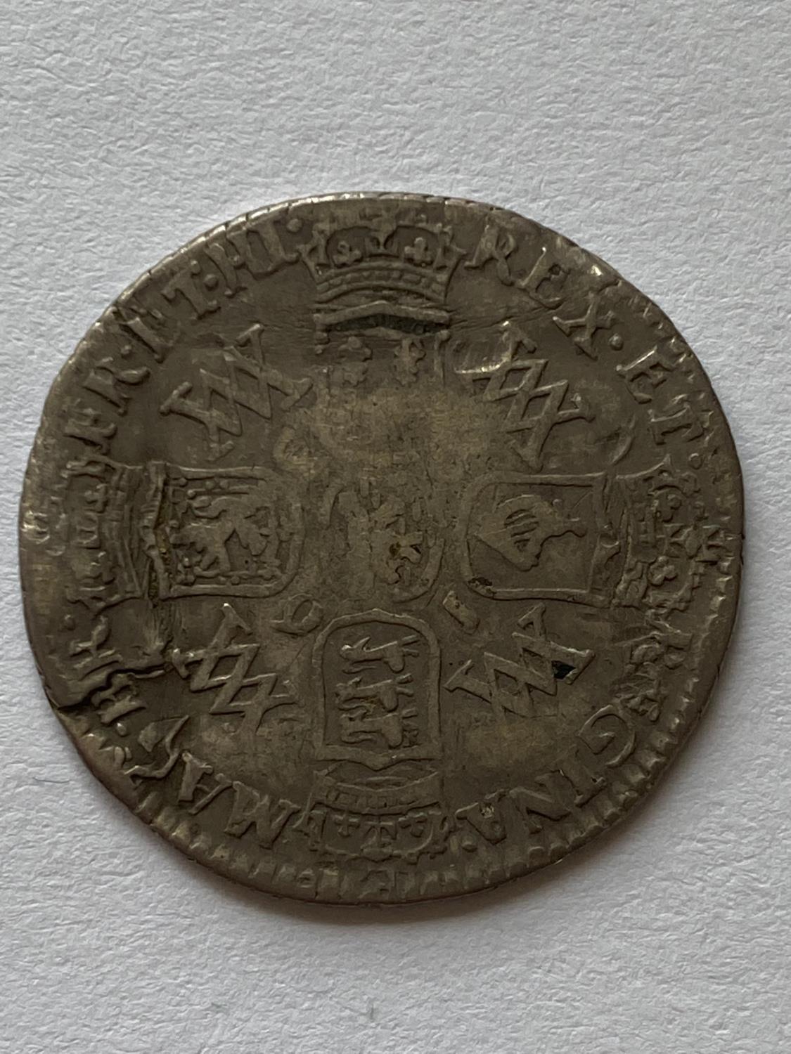 A WILLIAM AND MARY SIXPENCE. - Image 2 of 2