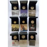 A COLLECTION OF ROYAL MINT COMMEMORATIVE SILVER PROOF £5.00 COINS AND £2.00 COINS.
