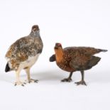 SYLVESTRIE - TWO LARGE TERRACOTTA FIGURES OF GROUSE.