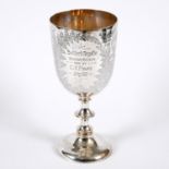 LARGE SILVER ROWING TROPHY CUP - BEDFORD REGATTA, E T FISON.