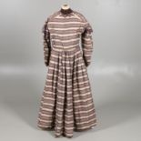 LATE 19THC PATTERNED DRESS.