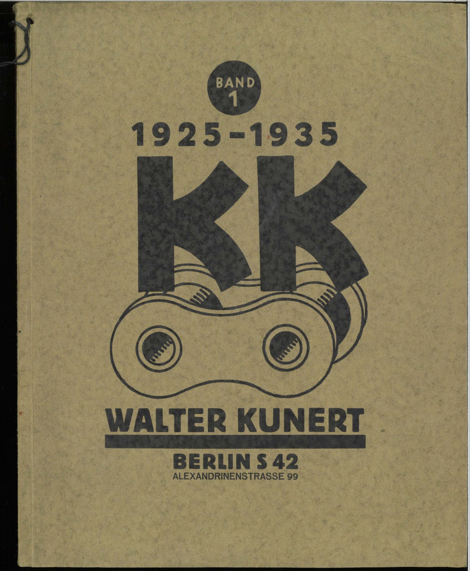 Walter Kunert, Berlin S42, Alexandrinenstrasse 99, Katalog 1935, Band 1 Motorrad, Spezialteile und