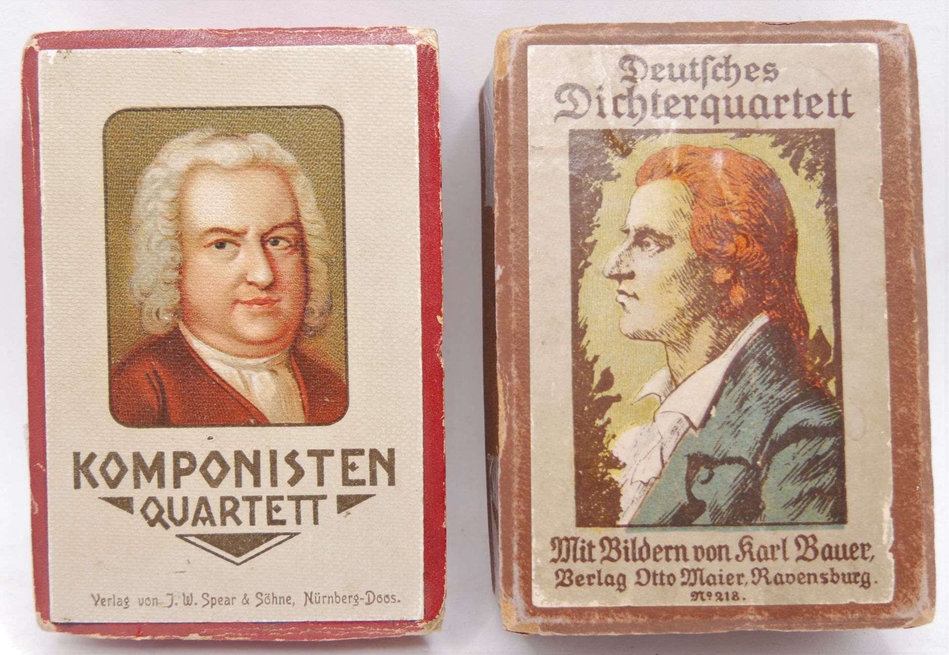 2 Quartettspiele, 1x Deutsches Dichterquartett und 1x Komponisten Quartett. Beide vollständig.