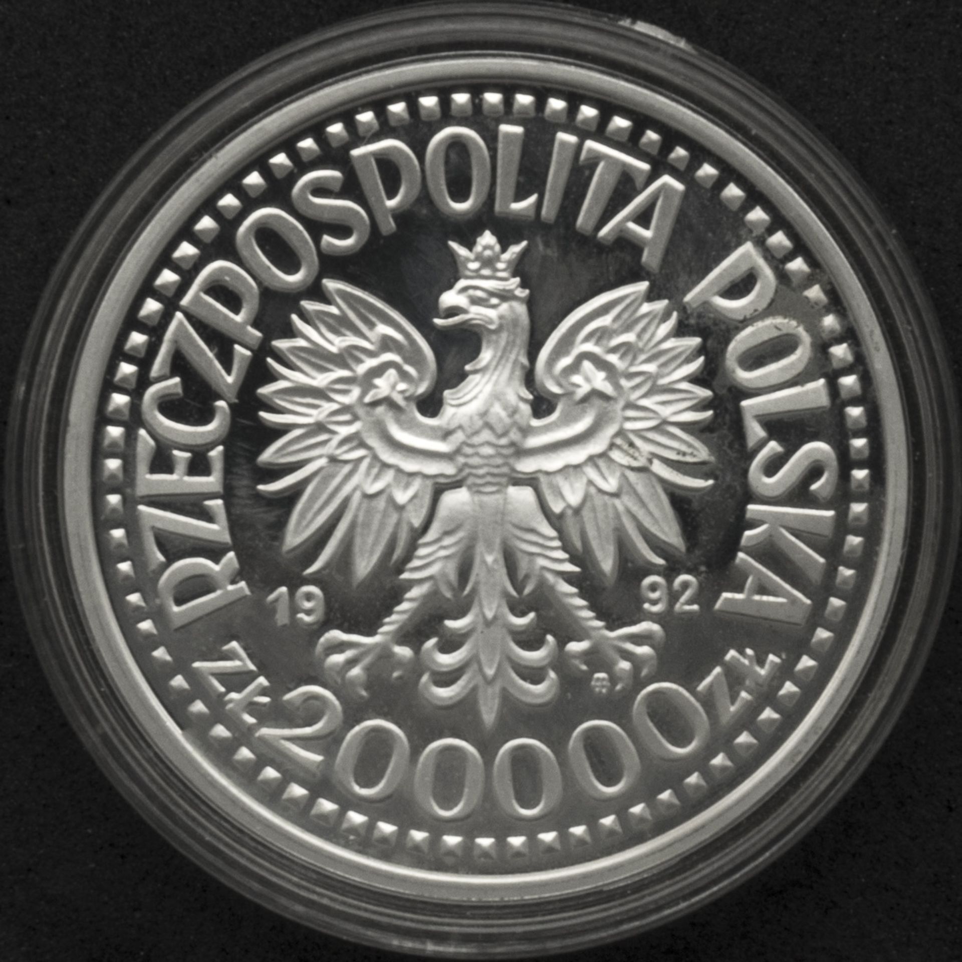 Polen 1992, 200000 Zloty, Wladislaw III. Silber. KM 254. PP - Image 2 of 2