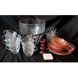 Lot aus Auflösung, dabei Bowleset, Art Deco Glasschalen, etc.