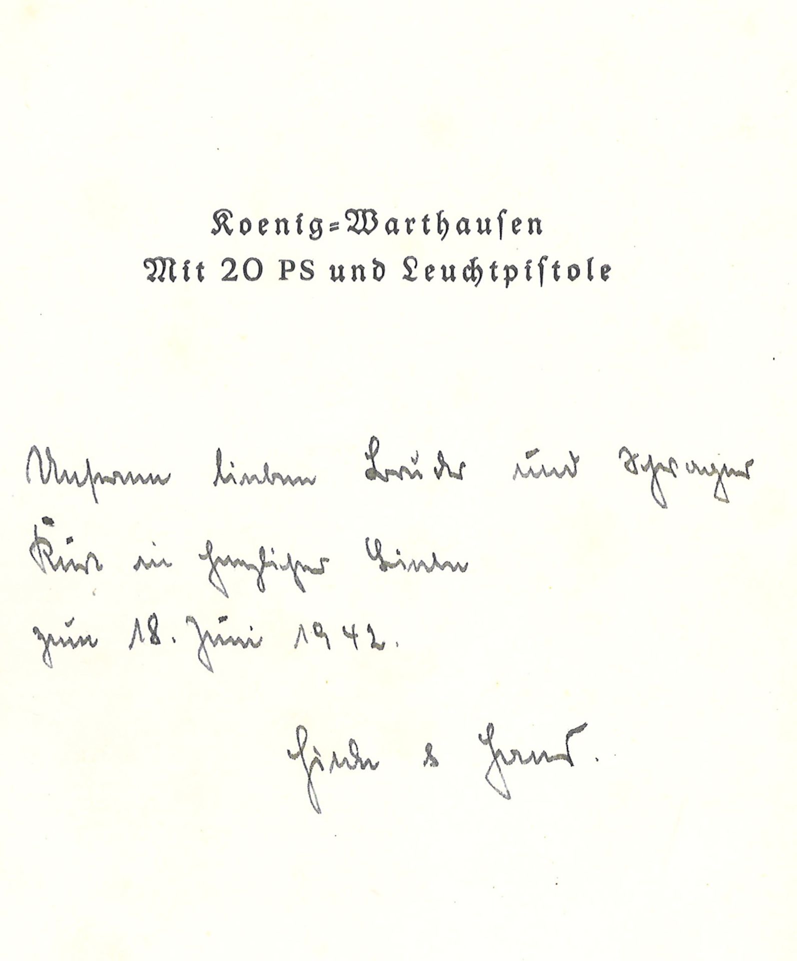 F. R. Freiherr von Koenig - Warhausen, Mit 20 PS und Leuchtpistole - Abenteur des - Bild 2 aus 3