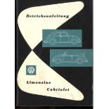 Volkswagen Betriebsanleitung Limousine und Cabriolet, Ausgabe August 1960